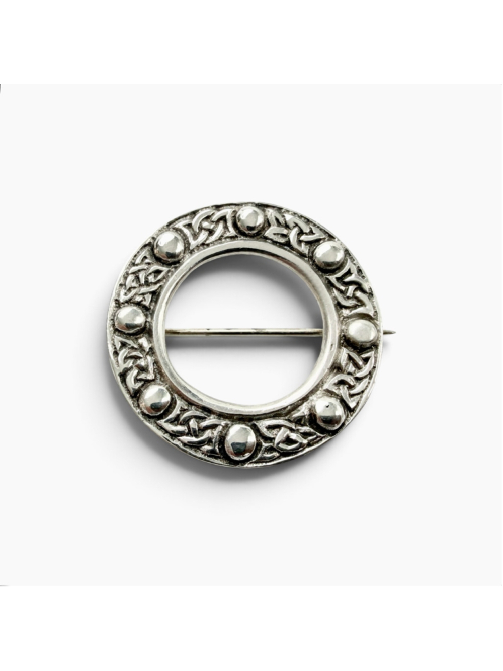 Vintage Scottish Sterling Silver Celtic Brooch Robert Allison RA Iona Style